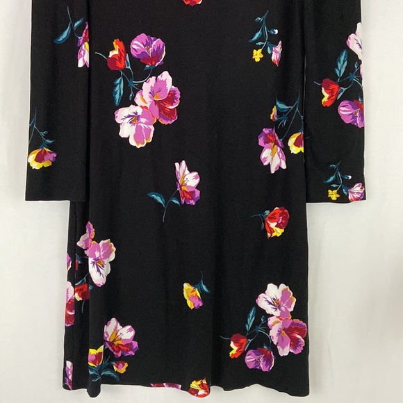 Old Navy Black Floral Long Sleeve Dress Size SP - Picture 3 of 8